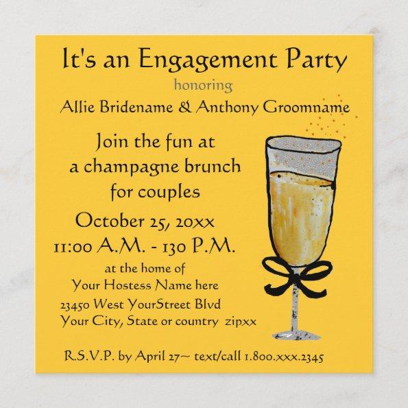 Engagement Party Champagne Toast Invitations