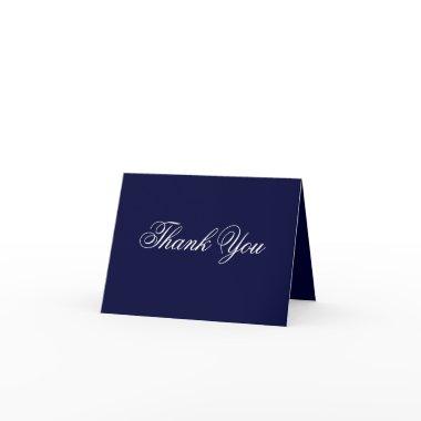 Engagement Party Classic Script Chic Navy Blue Thank You