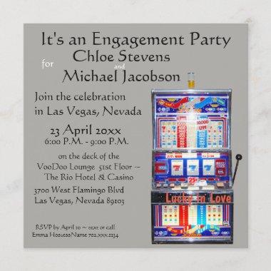Engagement Party Slot Machine Lucky in Love Invitations
