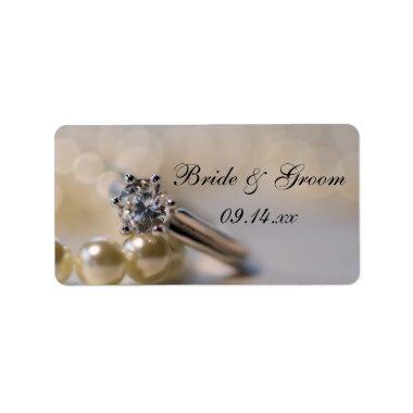Engagement Ring and Pearls Wedding Favor Tags