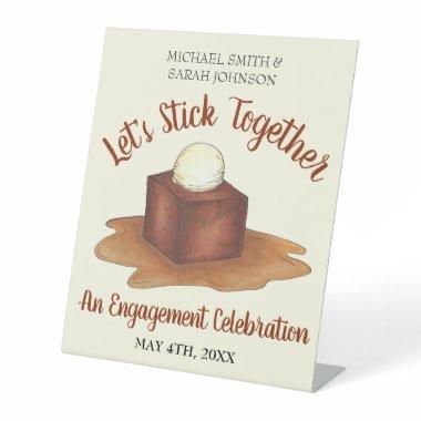 Engagement Wedding Party Sticky Toffee Pudding Pedestal Sign