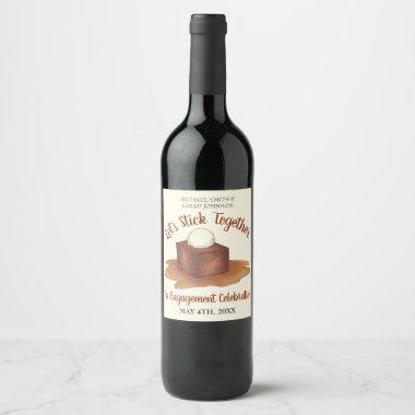 Engagement Wedding Party Sticky Toffee Pudding Wine Label