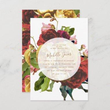 English Garden Vintage Roses Bridal Shower Invitat Invitations