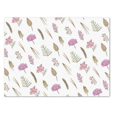 English Pink Purple Floral Flowers Garden Pattern Tissue Paper