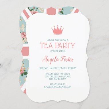 English Roses Union Jack Tea Party Invitations