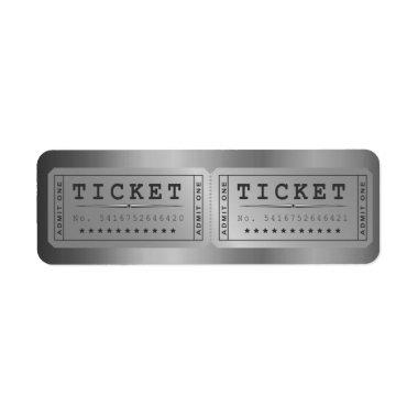 Entrence Entreatment Ticket Show Silver Gray Label