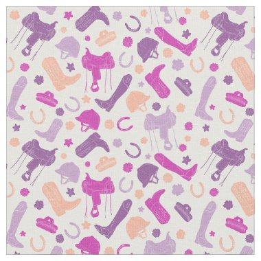Equestrian Horseback Riding Themed Patterned Fabric