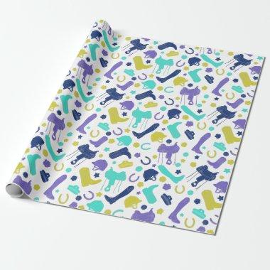 Equestrian Horseback Riding Themed Patterned Wrapp Wrapping Paper