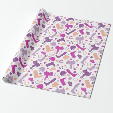 Equestrian Horseback Riding Themed Patterned Wrapping Paper