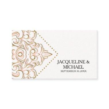Escort Table Seating  Damask Pattern Gold