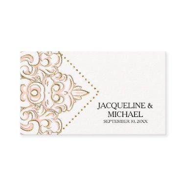 Escort Table Seating Invitations Damask Pattern Gold