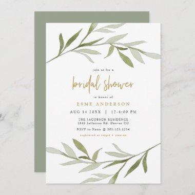 ESME Bohemian Greenery & Gold Bridal Shower Invitations