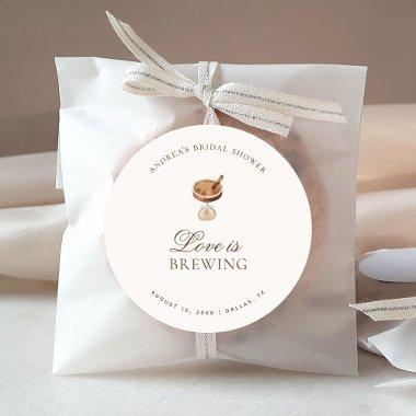 Espresso Coffee Love is Brewing  Classic Round Sticker