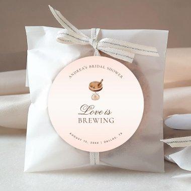 Espresso Coffee Love is Brewing  Classic Round Sticker