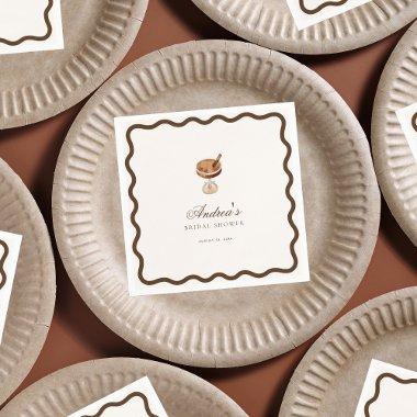 Espresso Martini Coffee Wavy  Party Napkins