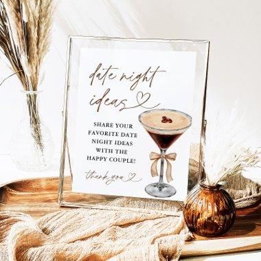 Espresso Martini Date Night Ideas Sign