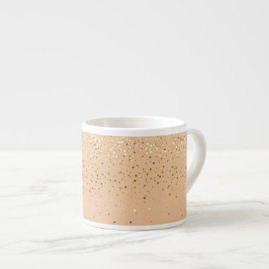 Espresso Mug-Petite Golden Stars-Peach Espresso Cup