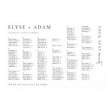 Estelle Modern Minimal Alphabetical Seating Poster