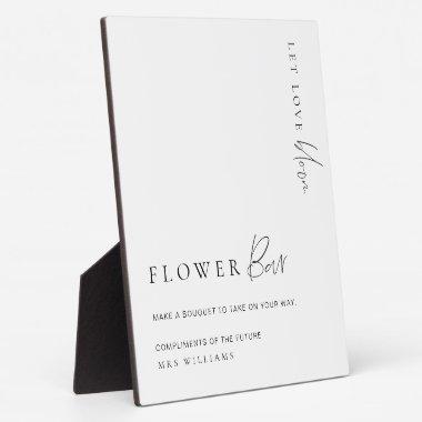 Estelle Modern Minimal Flower Bar Sign Plaque