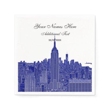 Etched Look NYC Skyline Silhouette, ESB Napkins