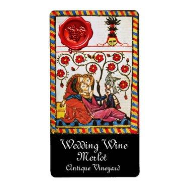 ETERNAL LOVE, RED WAX SEAL Wedding Wine Label