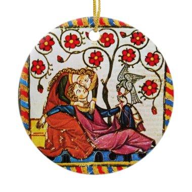 ETERNAL LOVE VALENTINE'S DAY PARCHMENT CERAMIC ORNAMENT