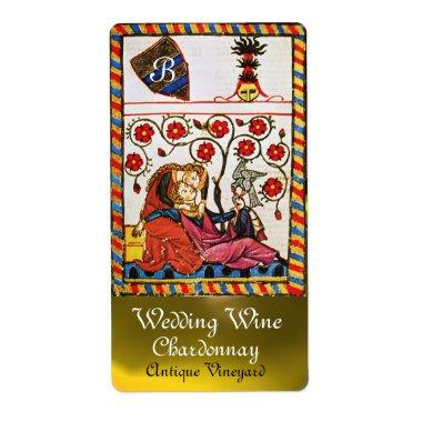 ETERNAL LOVE, Wedding White Wine Monogram Label