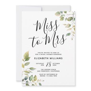 Ethereal Branches Miss To Mrs Bridal Shower Party Invitations