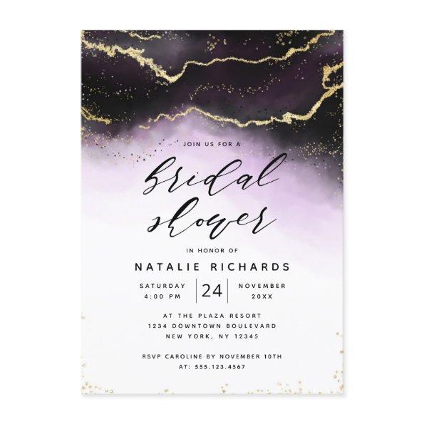 Ethereal Mist Ombre Amethyst Purple Bridal Shower Invitations