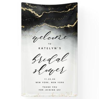 Ethereal Mist Ombre Black Bridal Shower Welcome Banner