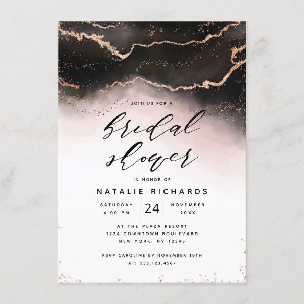 Ethereal Mist Ombre Blush Pink Moody Bridal Shower Invitations