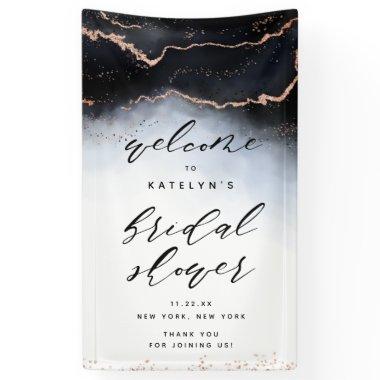 Ethereal Mist Ombre Navy Bridal Shower Welcome Banner