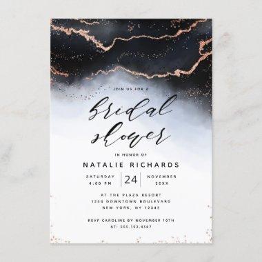 Ethereal Mist Ombre Navy Dusty Blue Bridal Shower Invitations