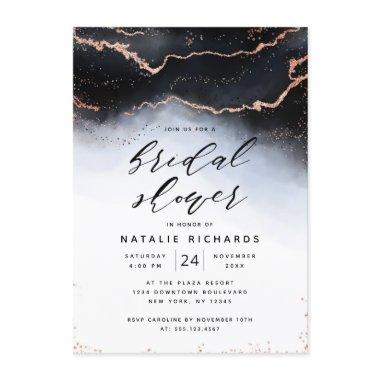 Ethereal Mist Ombre Navy Dusty Blue Bridal Shower Invitations