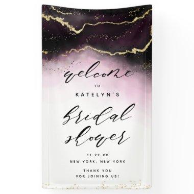 Ethereal Mist Ombre Wine Bridal Shower Welcome Banner