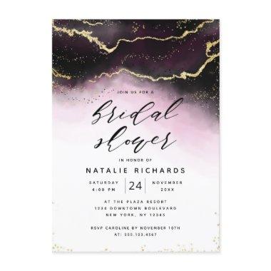 Ethereal Mist Ombre Wine Burgundy Bridal Shower Invitations