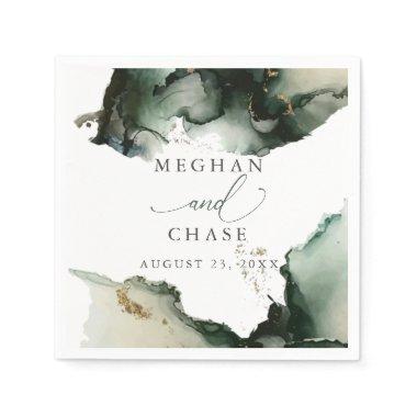 Ethereal Sage Green Watercolor Abstract Napkins