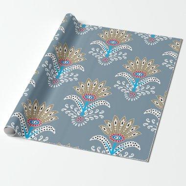 ethnic geometric paisley floral seamless pattern wrapping paper