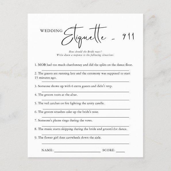 Etiquette 911 | Bridal Shower Game