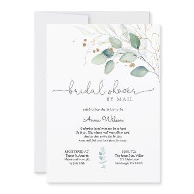 Eucalyptus and Gold Bridal Shower by Mail Invitations