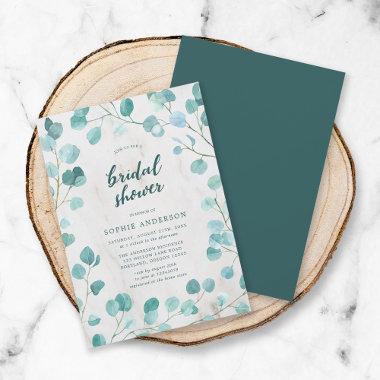 Eucalyptus and Marble Bridal Shower Invitations