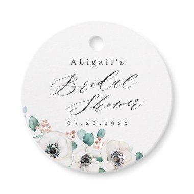 Eucalyptus anemone floral rustic bridal shower favor tags