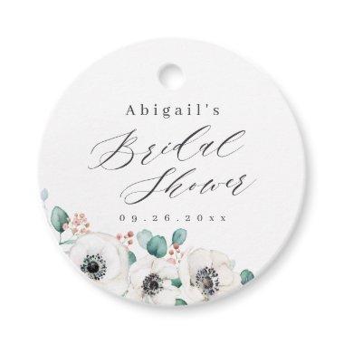 Eucalyptus anemone floral rustic  favor tags