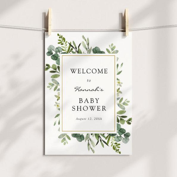 Eucalyptus Baby Shower Welcome Sign