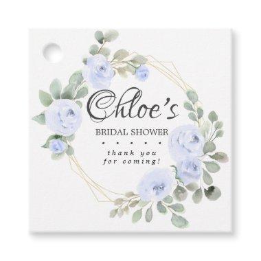 Eucalyptus Blue Floral Bridal Shower Thank You Favor Tags