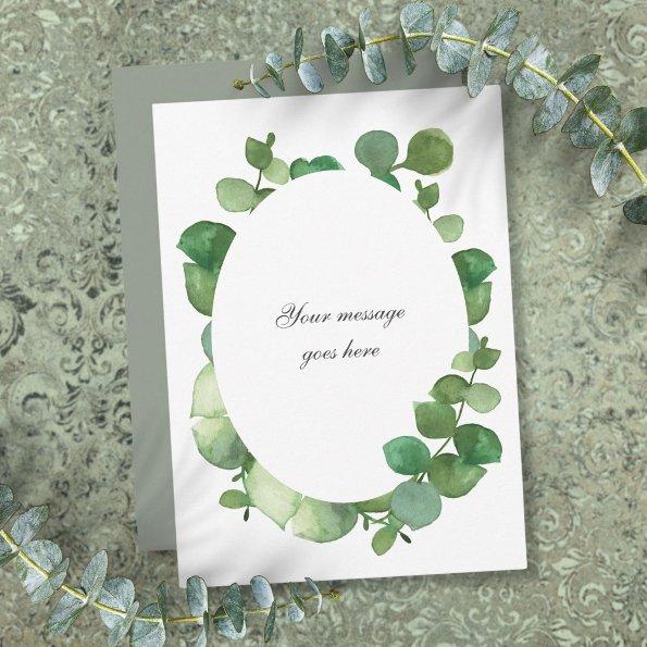 Eucalyptus Boho Greenery Personalized Message Thank You