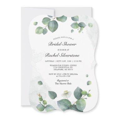 Eucalyptus Botanical Blush Bridal Shower Invitations