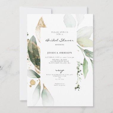 Eucalyptus Botanical Watercolor Bridal Shower Invitations