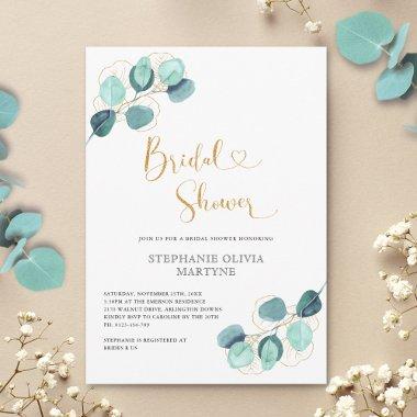 Eucalyptus Botanical Watercolor Gold
