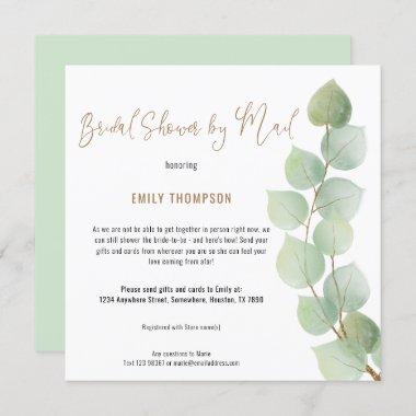 Eucalyptus Branch Script Bridal Shower by Mail Invitations